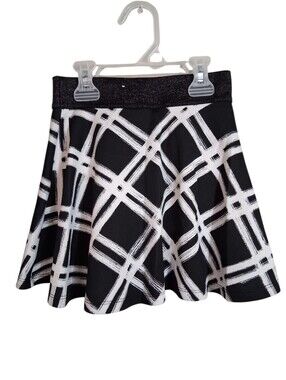 Justice | Black & White | Skater Skort & Sparkle Waistband - Size 8